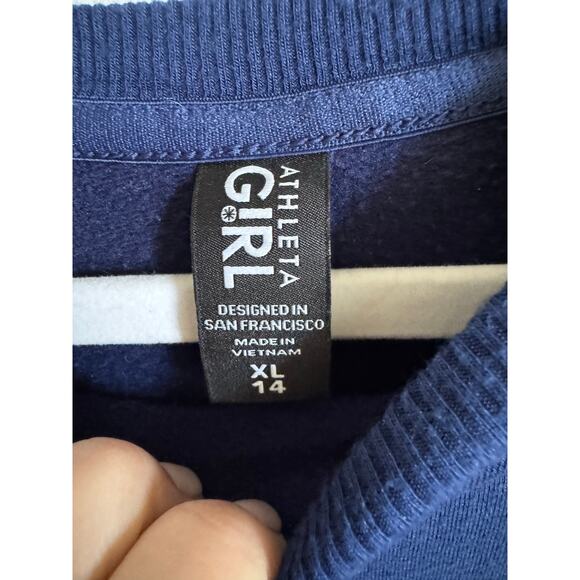 Athleta Girl Crew Neck Light Sweatshirt Long Sleeve Shirt Blue Size XL (14) - Picture 3 of 8